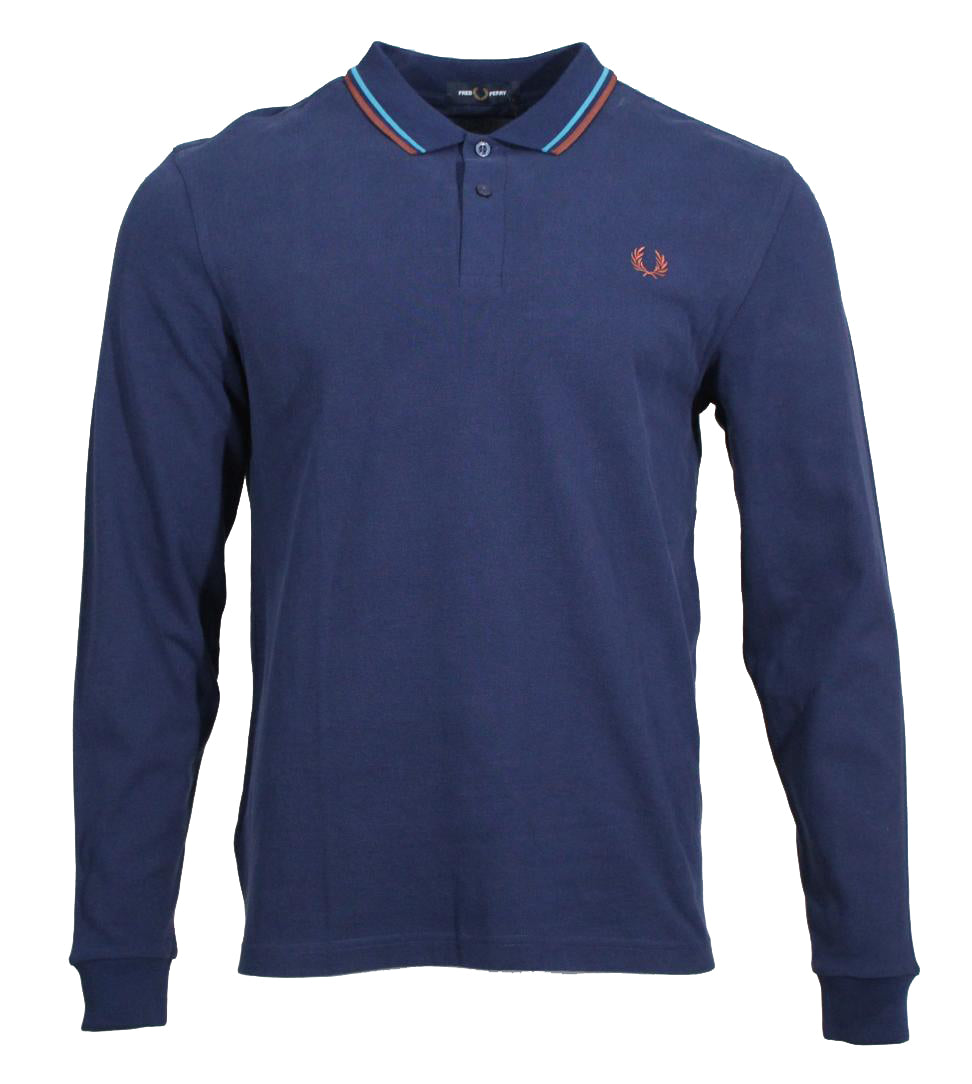 Fred Perry Langarm Polo - M3636 - Navy