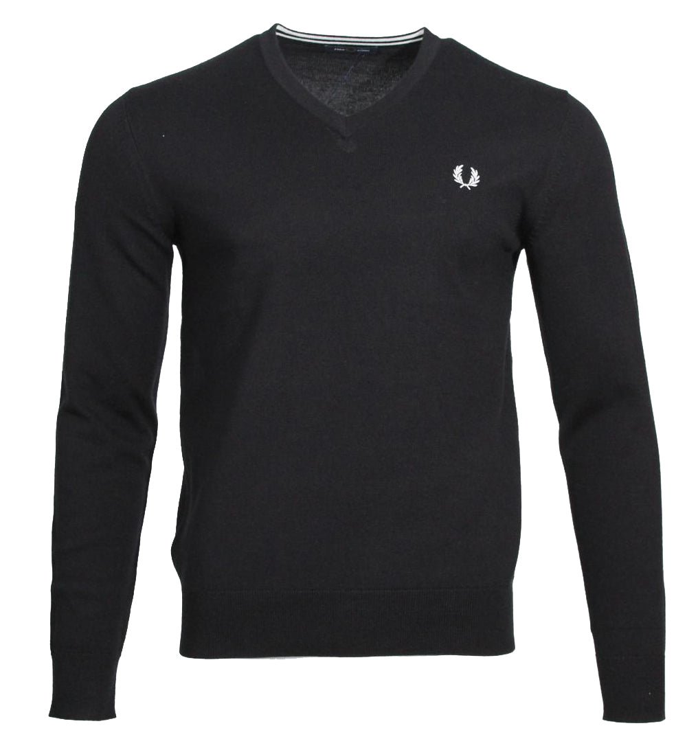 Fred Perry V-Neck Pullover - K9600- Schwarz