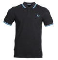 Fred Perry Polo - M3600 - Schwarz/Blau/Hellblau