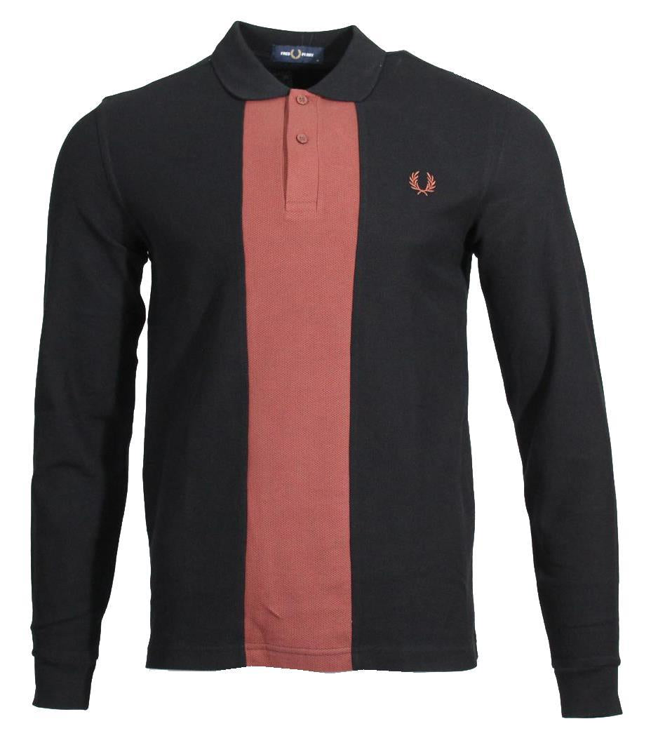 Fred Perry Langarm Polo - M6637 - Schwarz