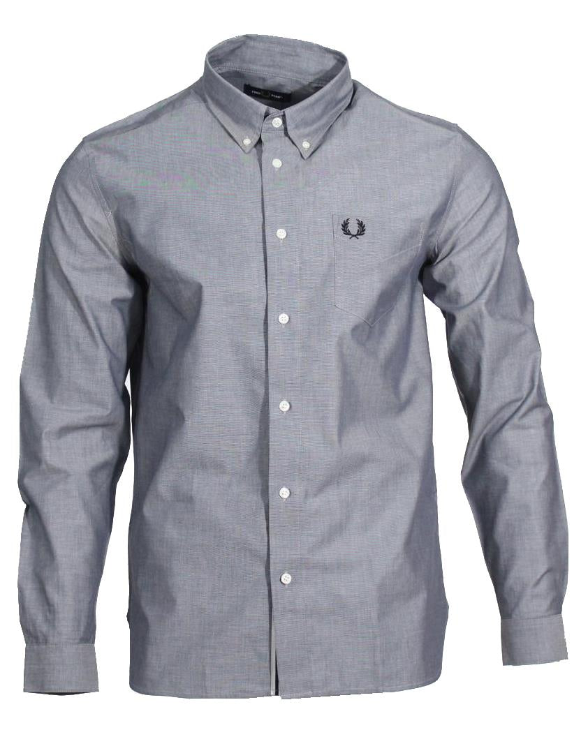 Fred Perry Langarm Hemd - M5650 - Grau