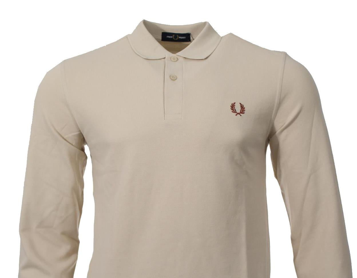 Fred Perry Langarm Polo - M6006 - Hellbraun