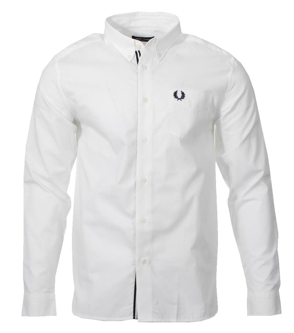 Fred Perry Langarm Hemd - M5650 - Weiß
