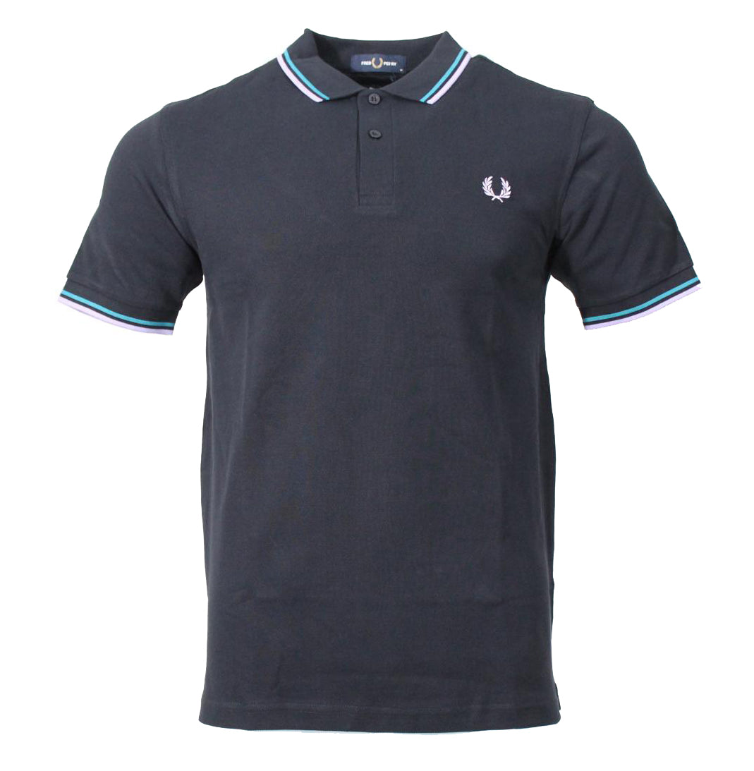 Fred Perry Polo - M3600 - Navy/Lila/Blau