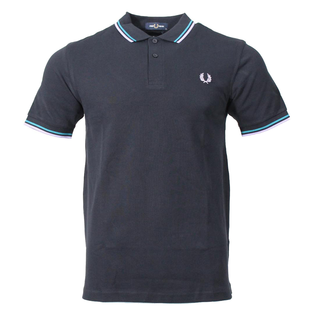 Fred Perry Polo - M3600 - Navy/Lila/Blau