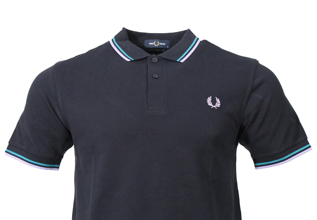 Fred Perry Polo - M3600 - Navy/Lila/Blau