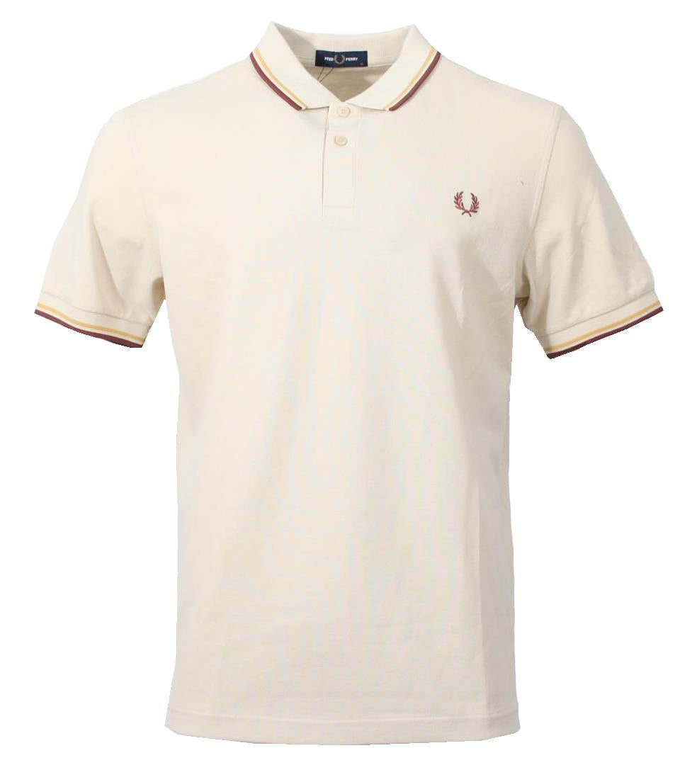 Fred Perry Polo - M3600 - Creme/Braun/Gelb