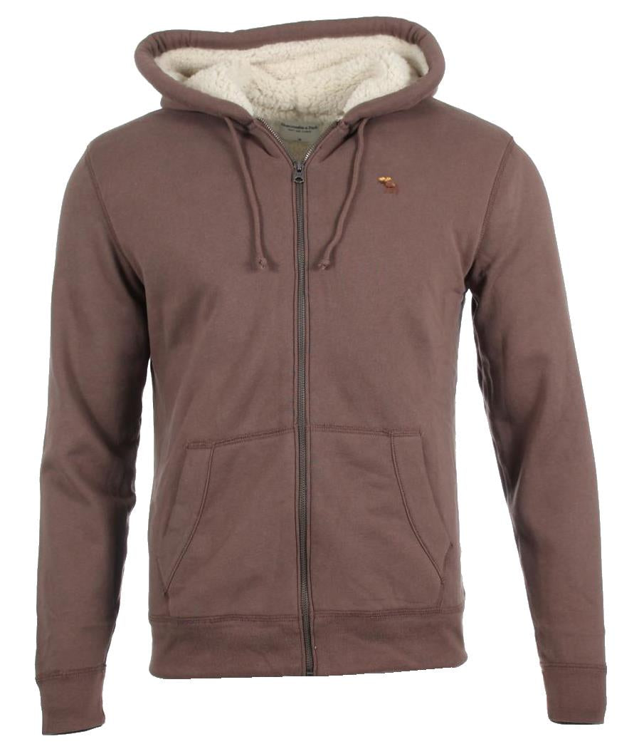 Abercrombie & Fitch Herren Kapuzenjacke Soft A&F Fleece - Braun