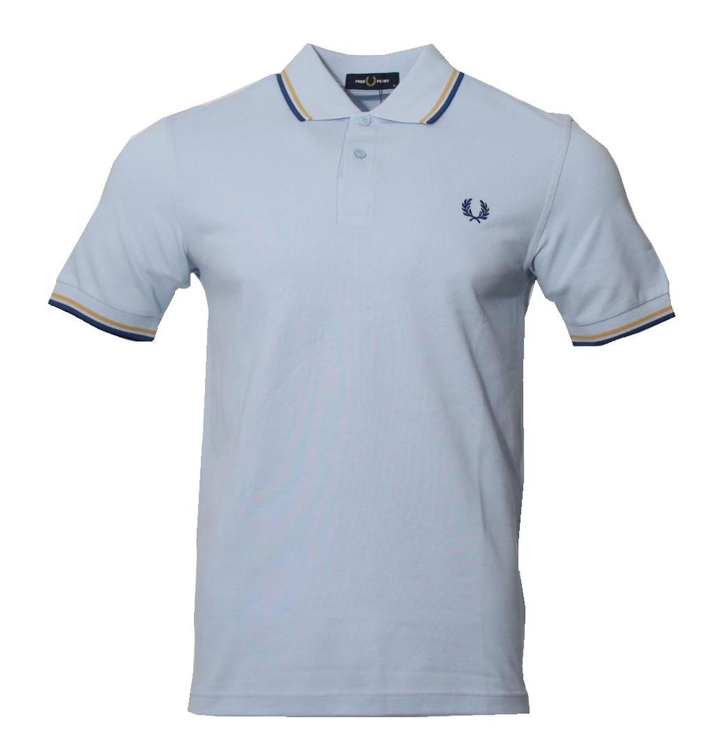 Fred Perry Polo - M3600 - Hellblau/Blau/Gelb