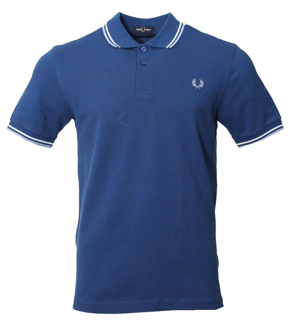 Fred Perry Polo - M3600 - Blau/Hellblau/Weiß