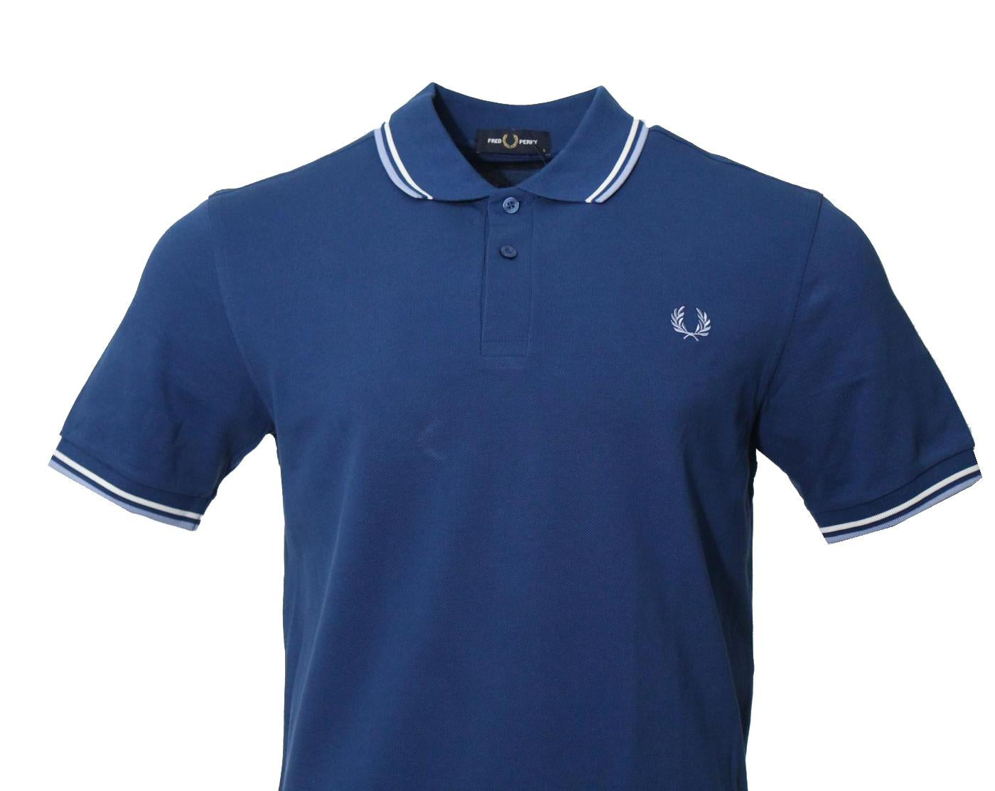 Fred Perry Polo - M3600 - Blau/Hellblau/Weiß
