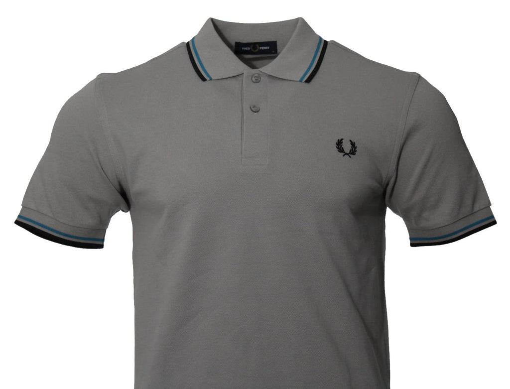 Fred Perry Polo - M3600 - Grau/Schwarz/Blau