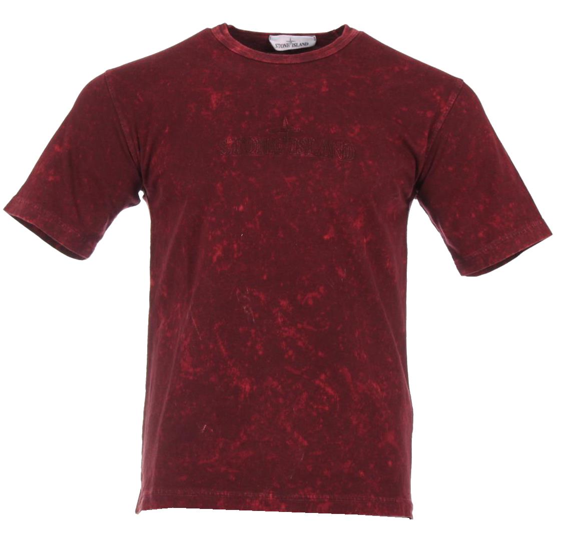 Stone Island Rundhals T-Shirt - Weinrot
