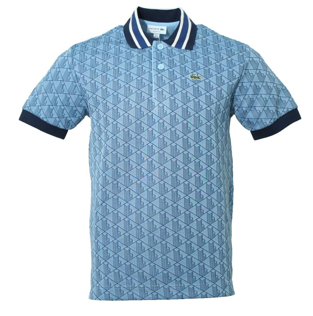 Lacoste Herren Monogram Polo - Blau