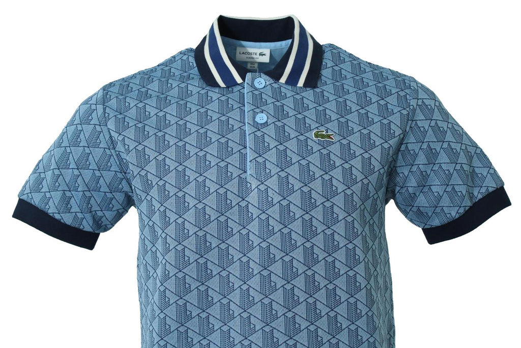 Lacoste Herren Monogram Polo - Blau