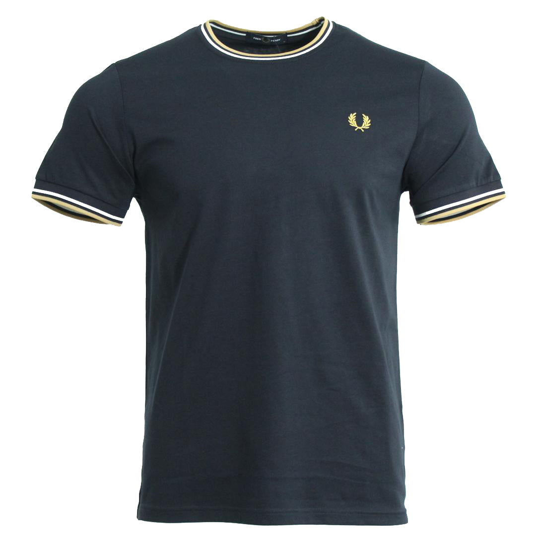 Fred Perry Herren T-Shirt - M1588V - Navy/Weiß/Gelb