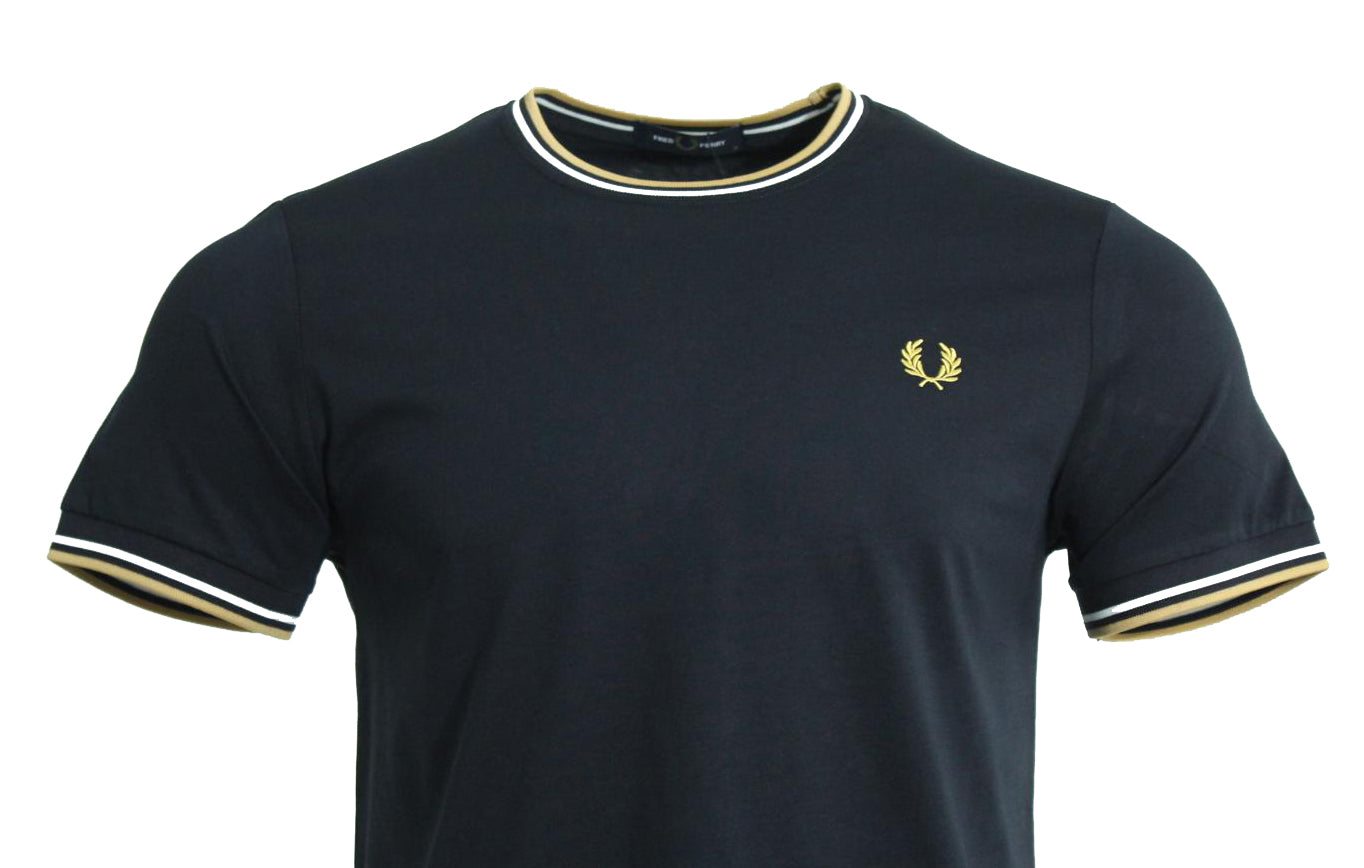 Fred Perry Herren T-Shirt - M1588V - Navy/Weiß/Gelb