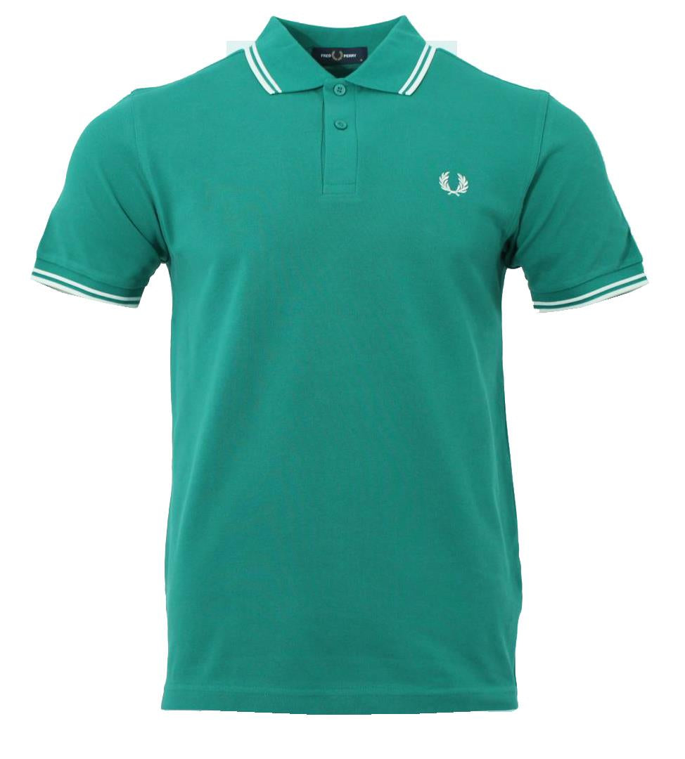 Fred Perry Polo - M3600 - Grün/Weiß
