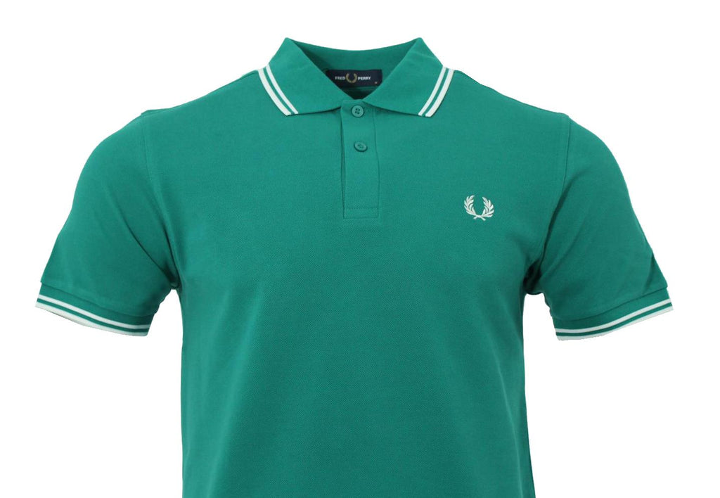Fred Perry Polo - M3600 - Grün/Weiß