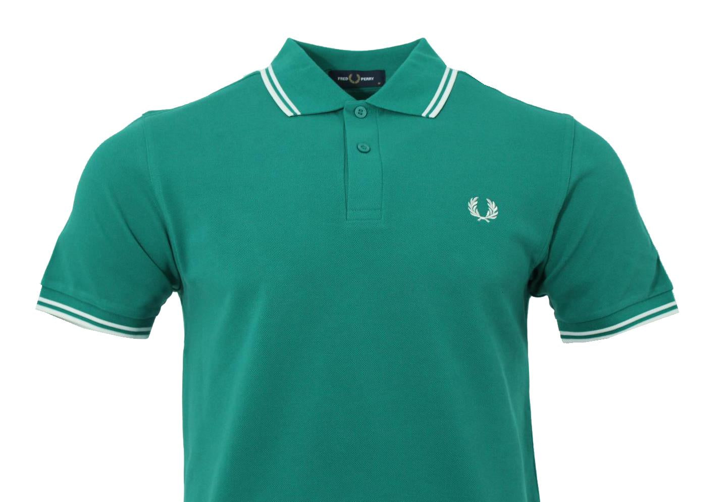 Fred Perry Polo - M3600 - Grün/Weiß