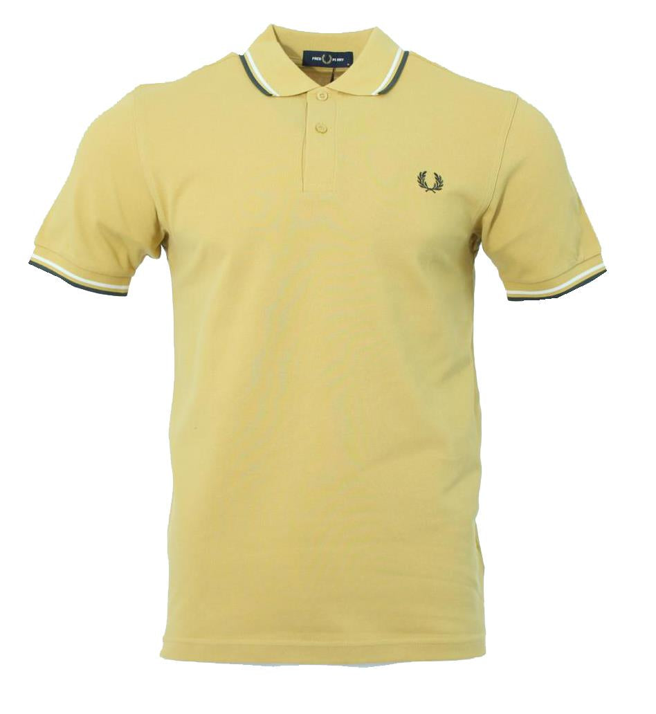 Fred Perry Polo - M3600 - Gelb/Grün/Weiß