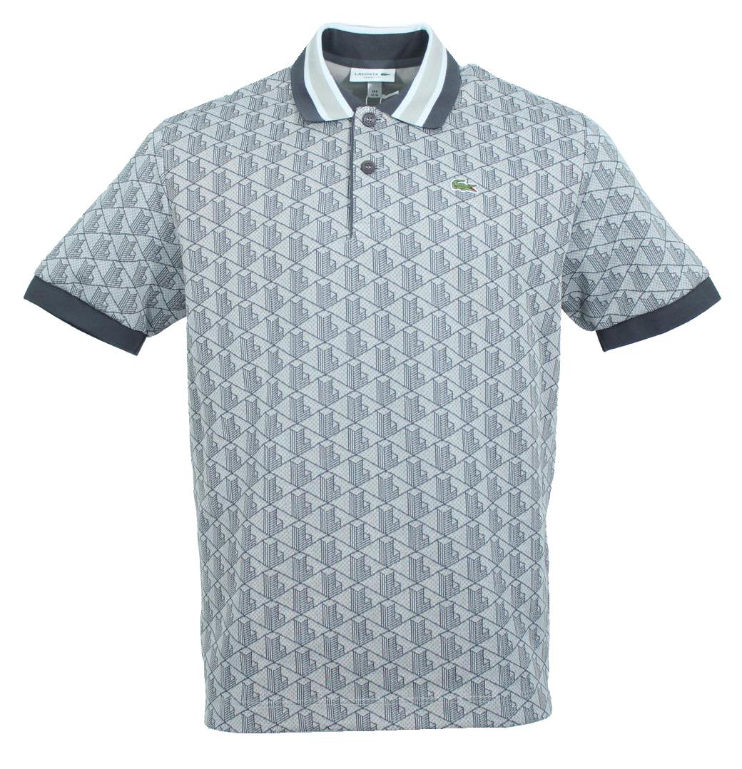 Lacoste Herren Monogram Polo - Grau