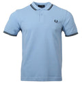 Fred Perry Polo - M3600 - Hellblau/Schwarz