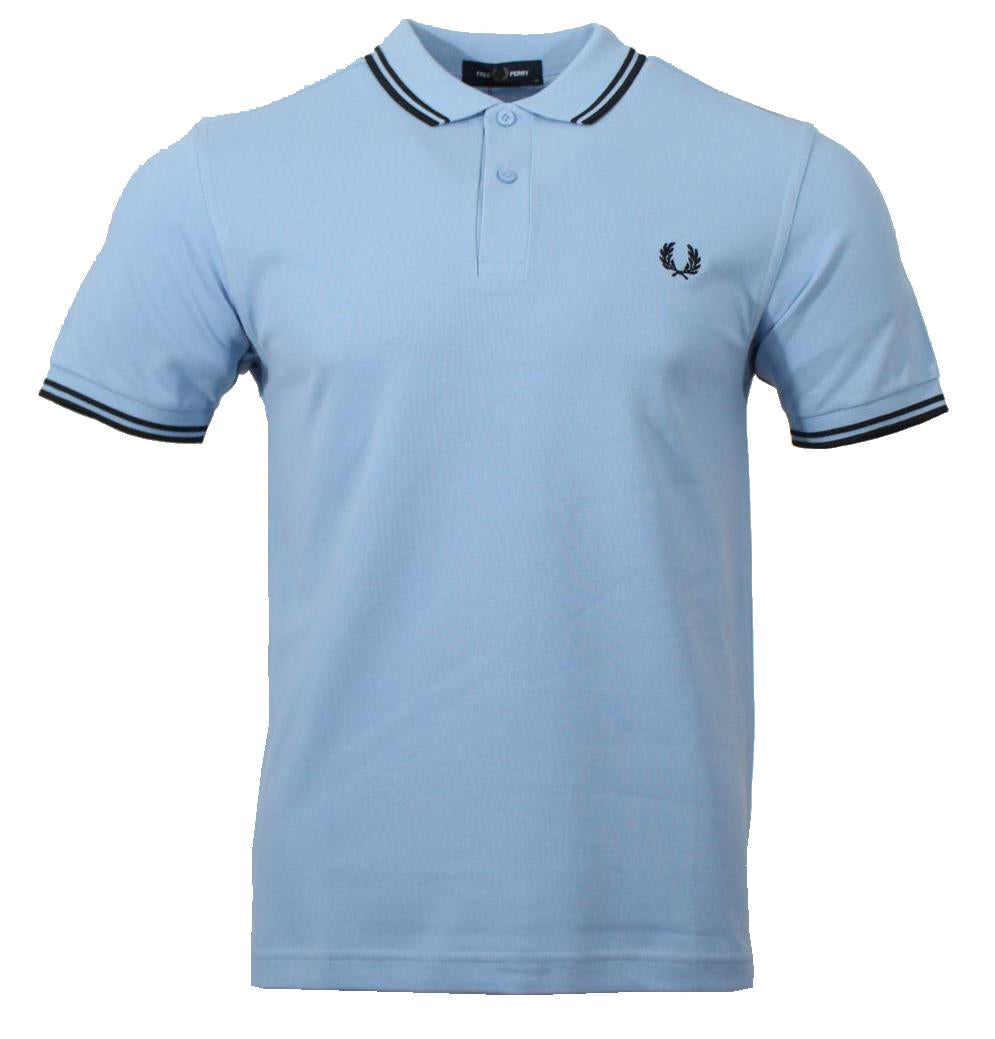 Fred Perry Polo - M3600 - Hellblau/Schwarz