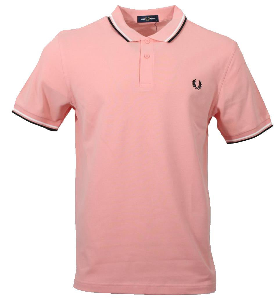 Fred Perry Polo - M3600 - Pink/Schwarz/Weiß