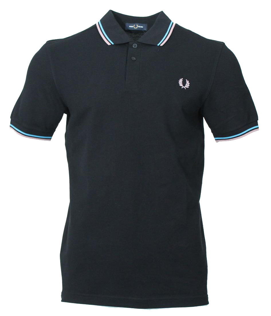 Fred Perry Polo - M3600 - Schwarz/Pink/Blau