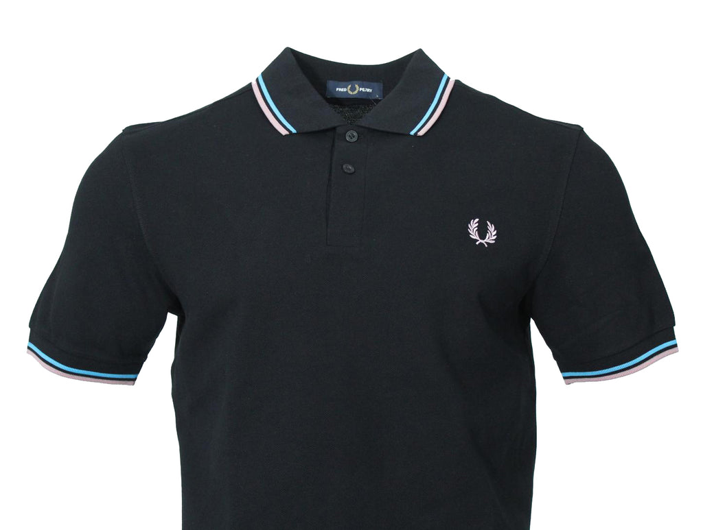 Fred Perry Polo - M3600 - Schwarz/Pink/Blau