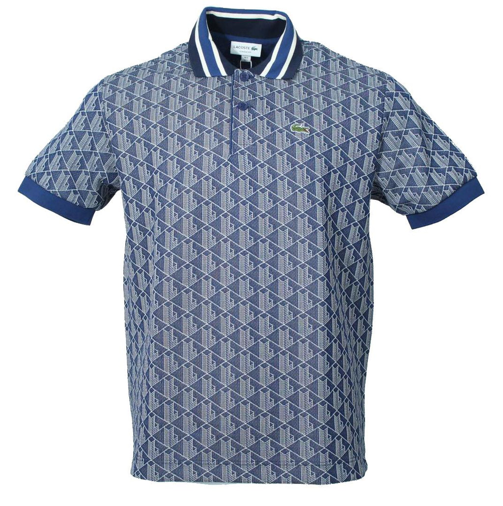 Lacoste Herren Monogram Polo - Dunkelblau