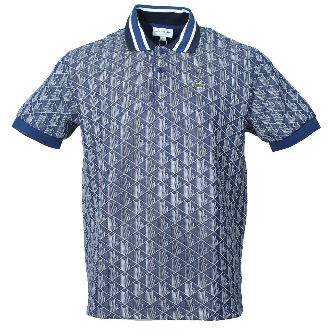 Lacoste Herren Monogram Polo - Dunkelblau