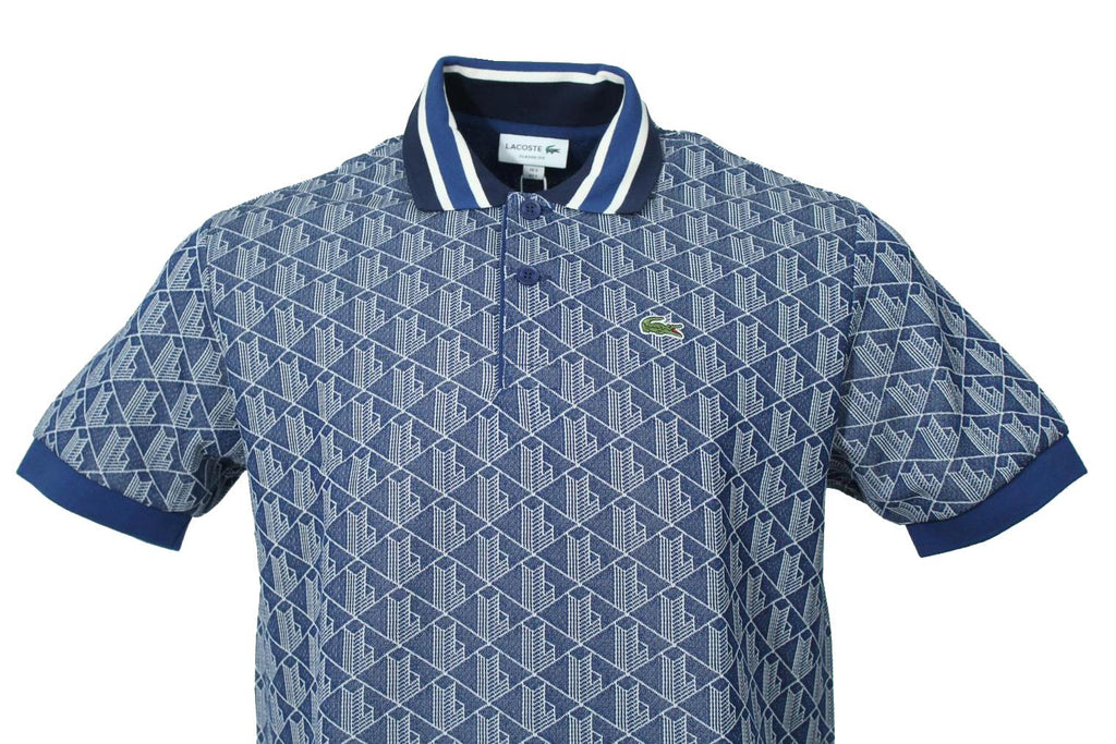 Lacoste Herren Monogram Polo - Dunkelblau