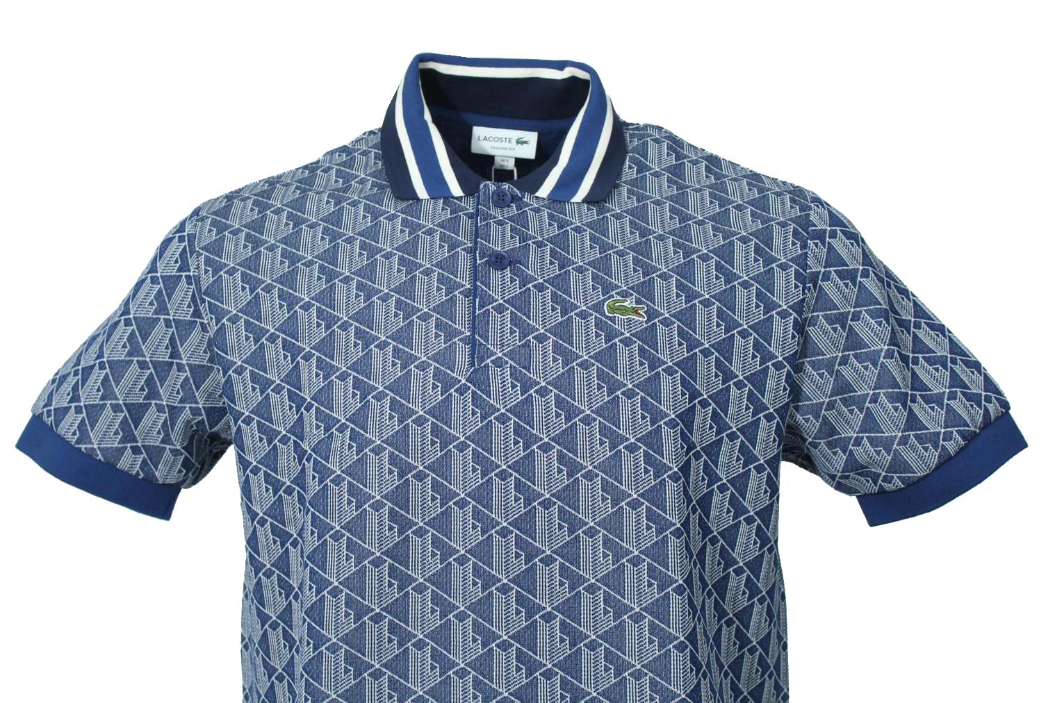 Lacoste Herren Monogram Polo - Dunkelblau