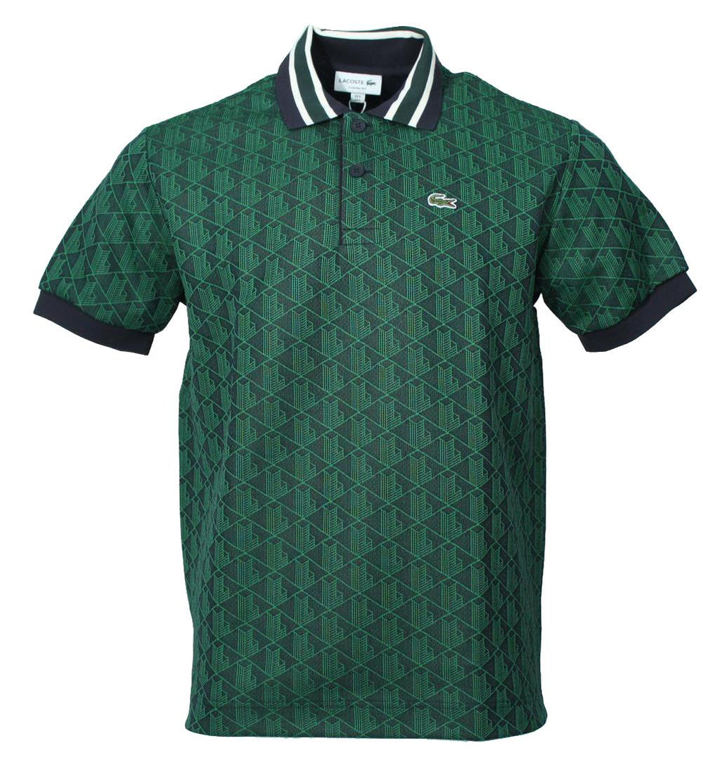 Lacoste Herren Monogram Polo - Dunkelgrün