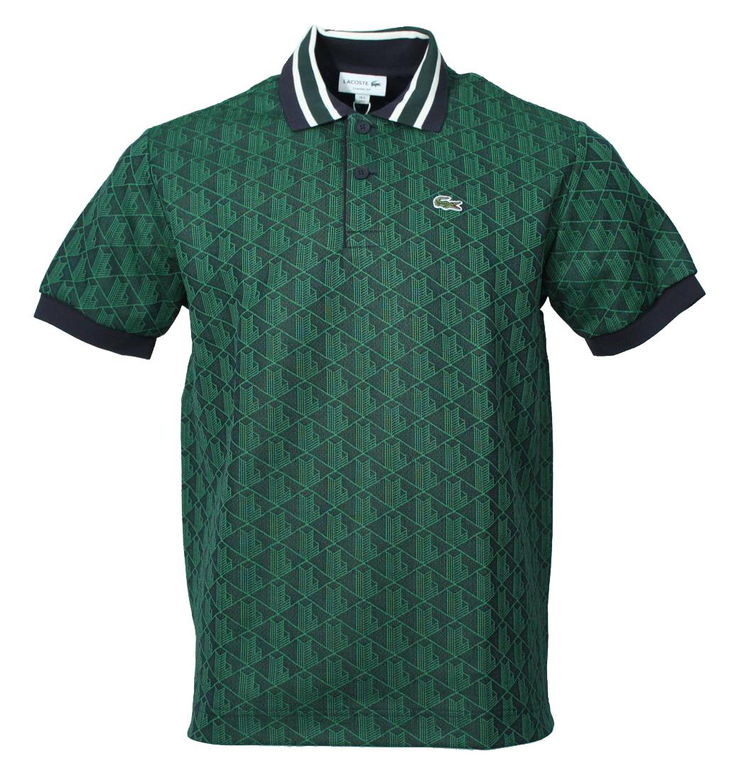 Lacoste Herren Monogram Polo - Dunkelgrün