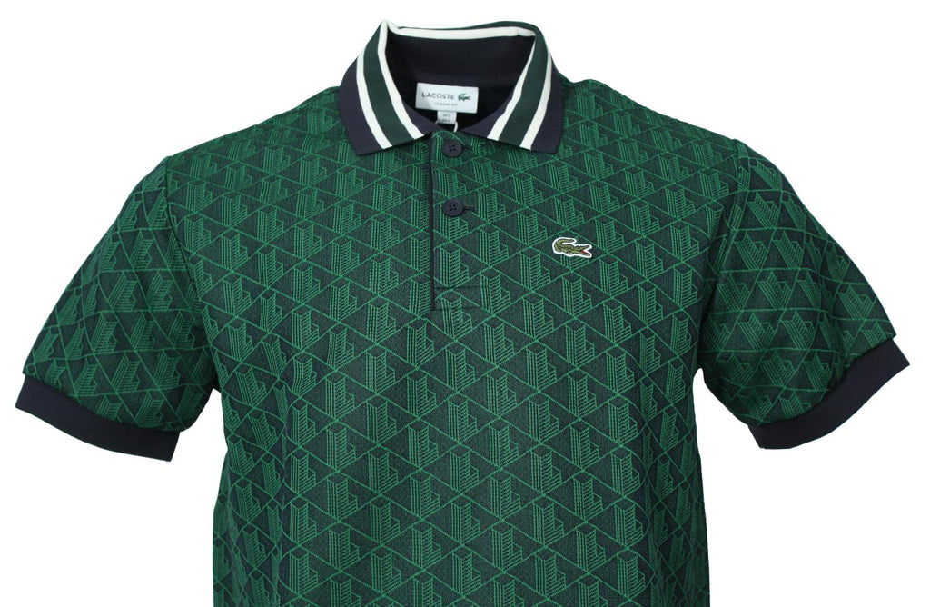 Lacoste Herren Monogram Polo - Dunkelgrün