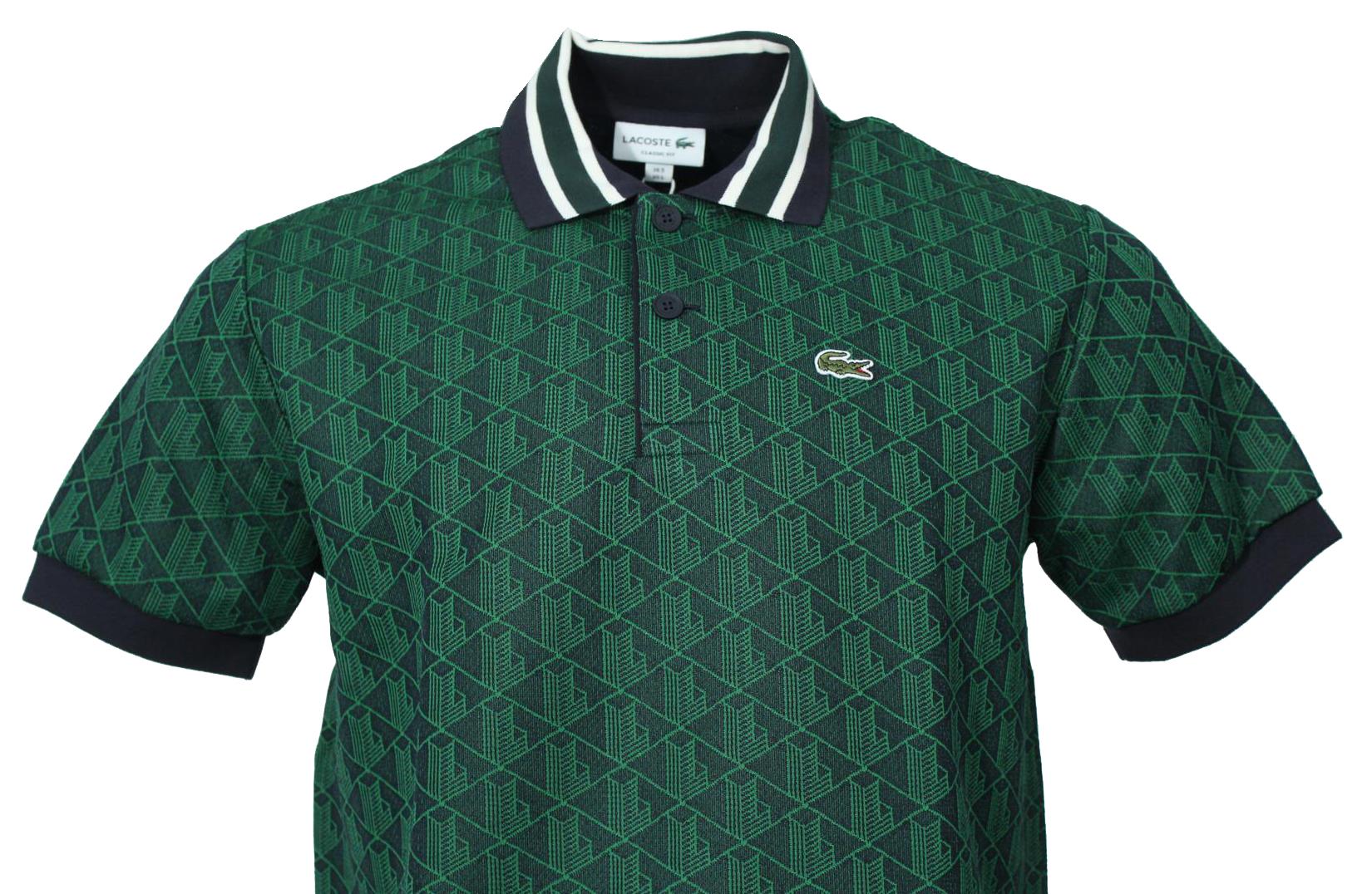 Lacoste Herren Monogram Polo - Dunkelgrün