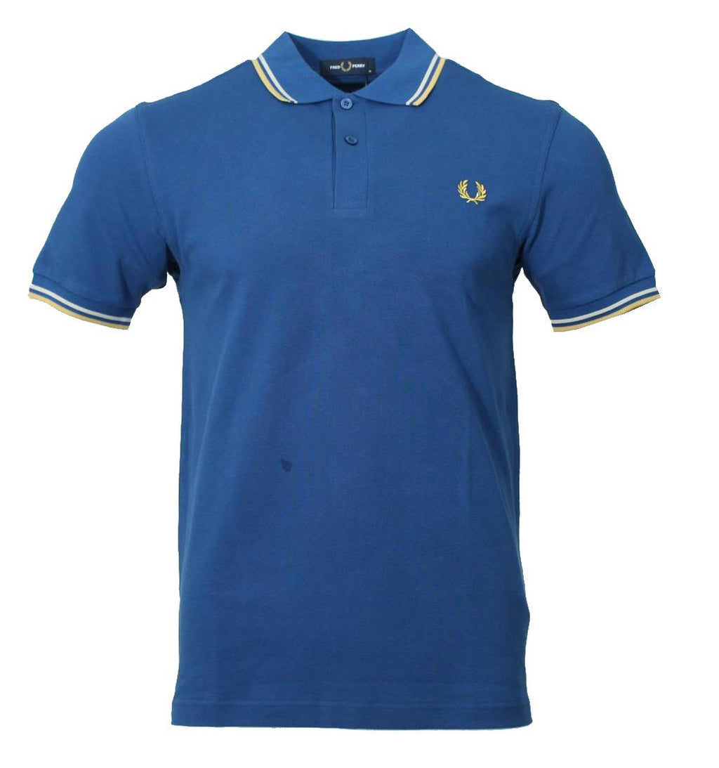 Fred Perry Polo - M3600 - Blau//Gelb/Weiß
