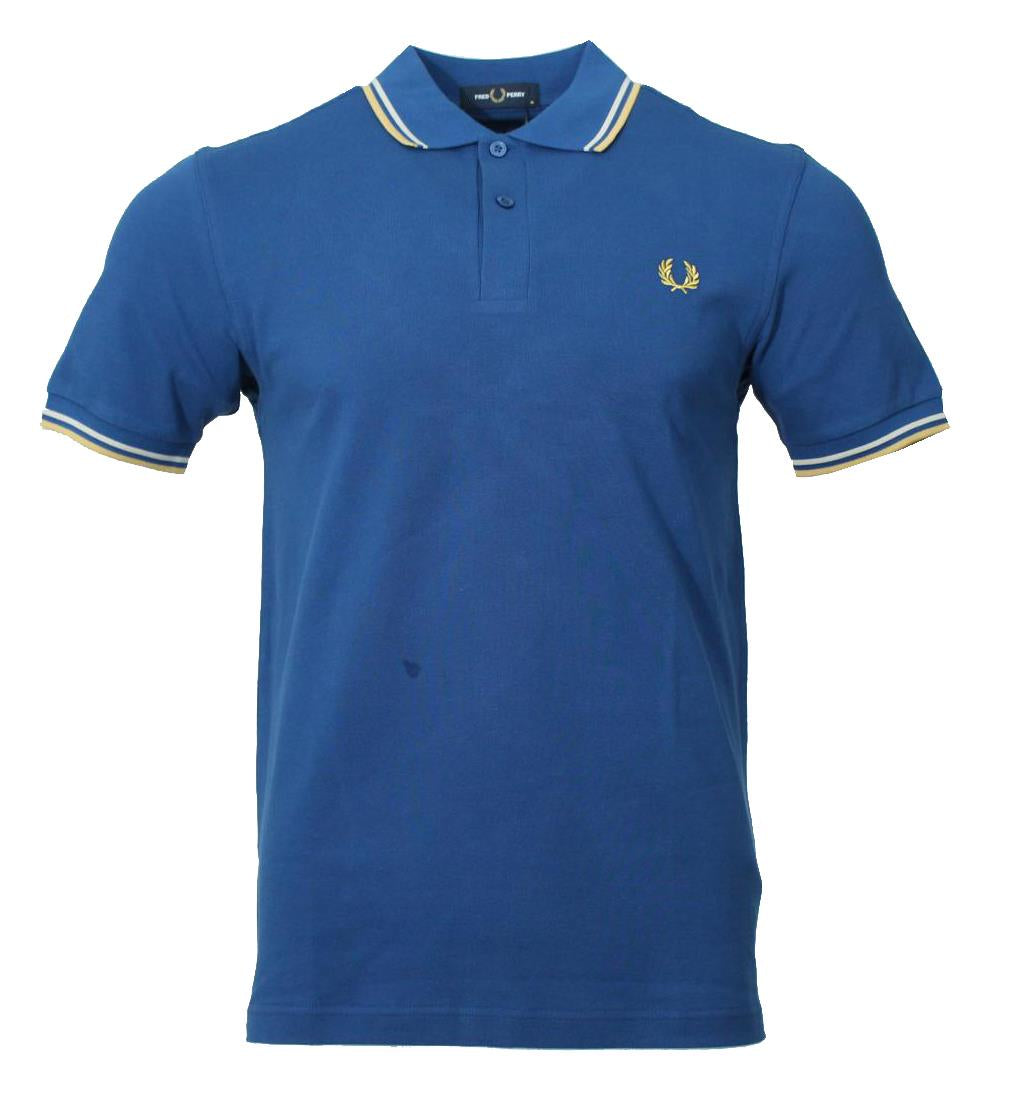 Fred Perry Polo - M3600 - Blau//Gelb/Weiß