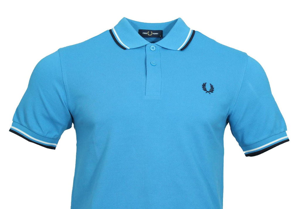 Fred Perry Polo - M3600 - Blau/Schwarz/Weiß