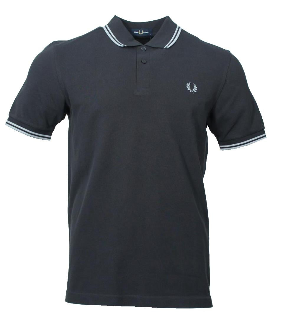 Fred Perry Polo - M3600 - Grau/Hellblau