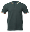 Fred Perry Polo - M3600 - Night Green/Braun/Hellblau