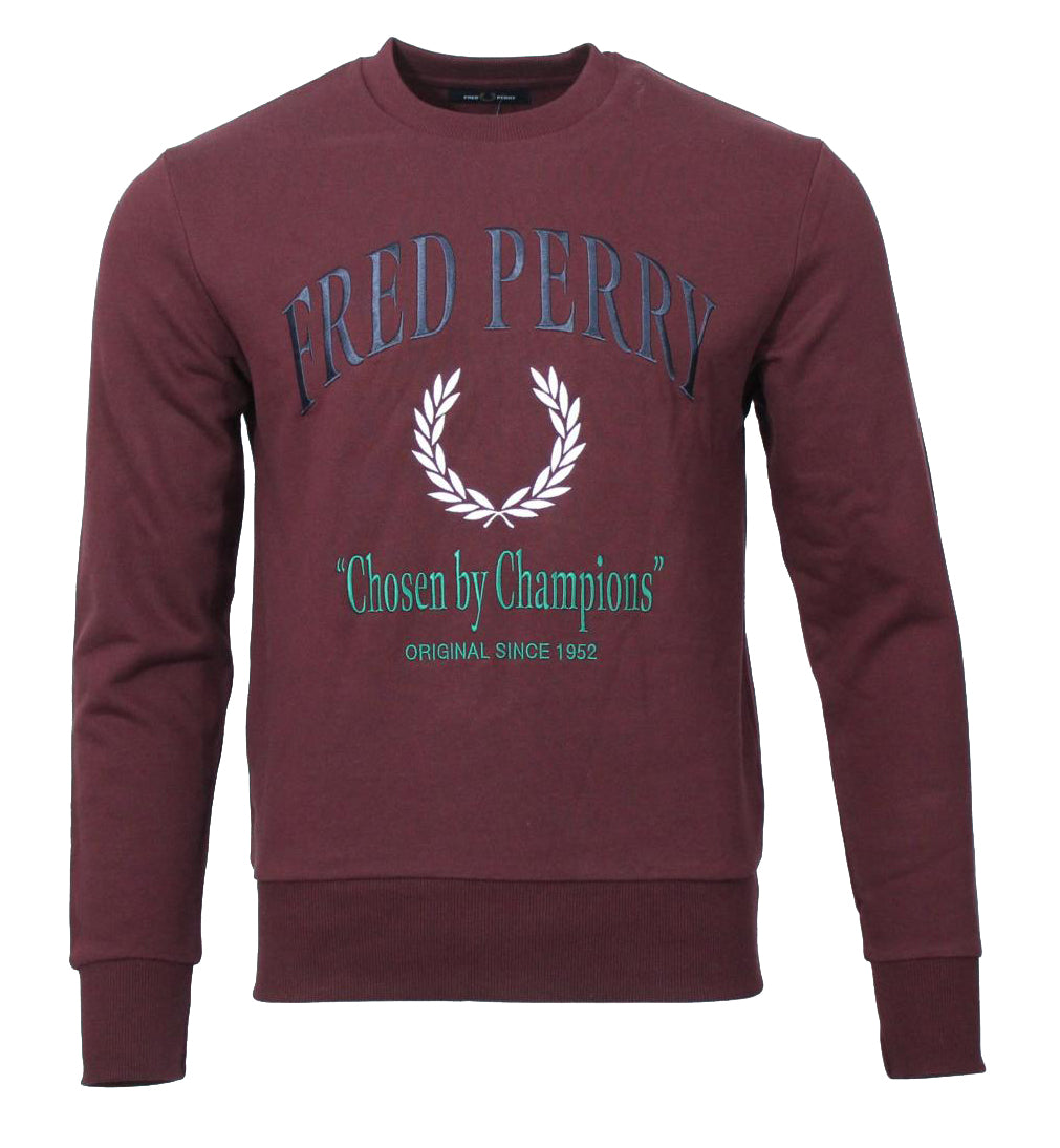 Fred Perry Rundhals Sweater - M98911 - Bordeaux