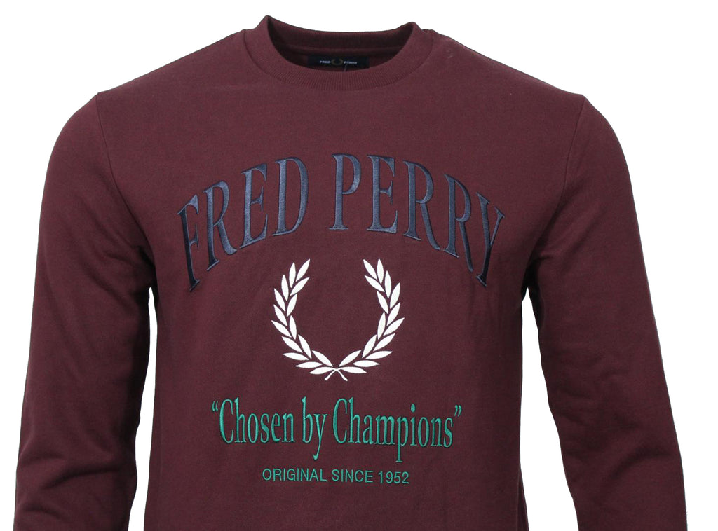 Fred Perry Rundhals Sweater - M98911 - Bordeaux