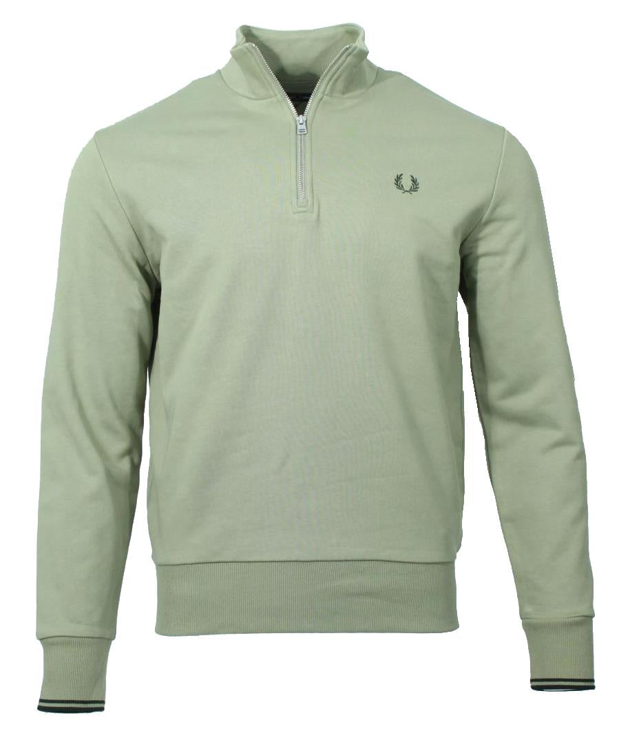 Fred Perry Half-Zip Pullover - M3574 - Olive Mint
