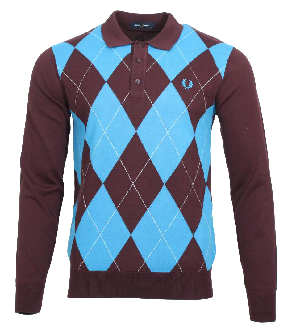 Fred Perry Herren Shirt - K1318 - Bordeaux/Blau