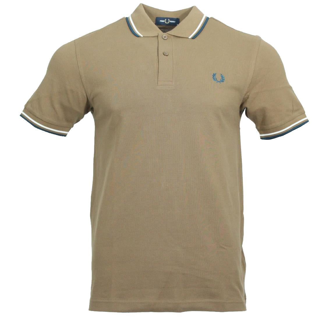 Fred Perry Polo - M3600 - Braun/Blau/Weiß