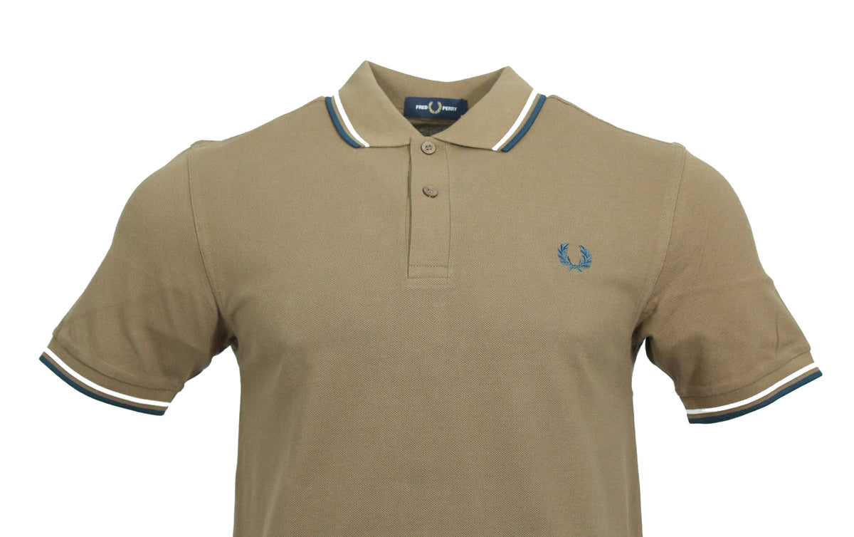 Fred Perry Polo - M3600 - Braun/Blau/Weiß